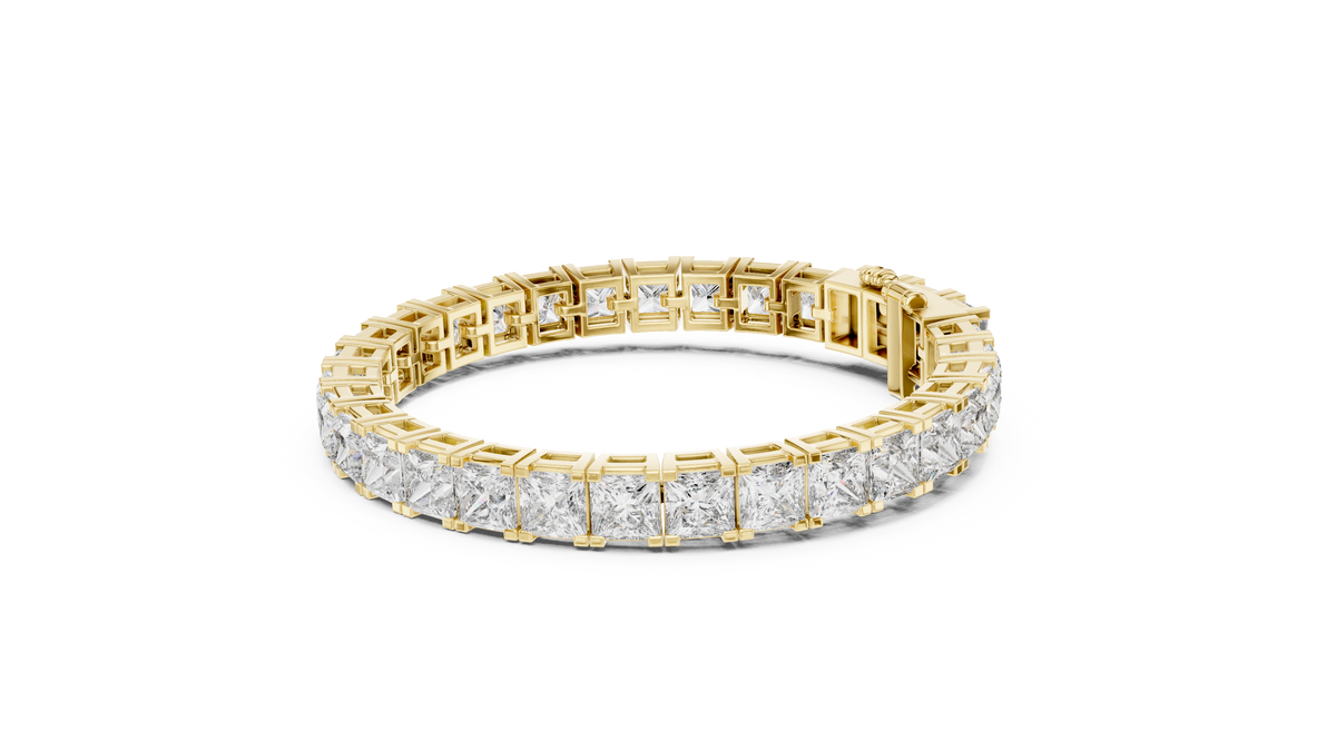 The Royal Square Princess Cut Lab Grown Diamond Tennis Bracelet.