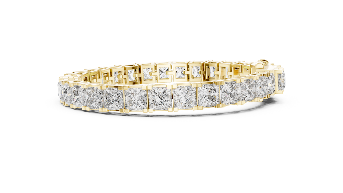 The Royal Square Princess Cut Lab Grown Diamond Tennis Bracelet.