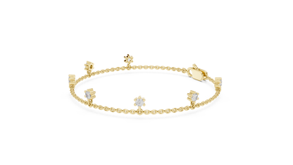 Lab Grown Diamond Dangle Station Chain Bracelet