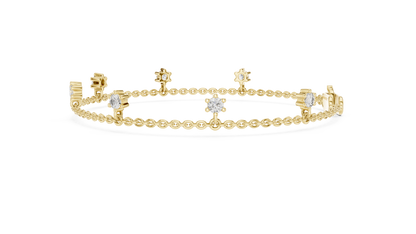 Lab Grown Diamond Dangle Station Chain Bracelet