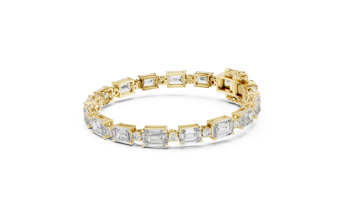 The Grand East-West Emerald & Round Lab Grown Diamond Tennis Bracelet.