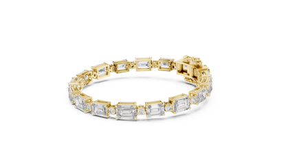 The Grand East-West Emerald & Round Lab Grown Diamond Tennis Bracelet.