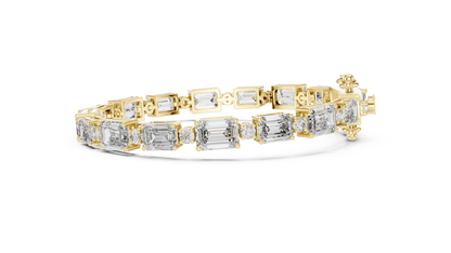 The Grand East-West Emerald & Round Lab Grown Diamond Tennis Bracelet.