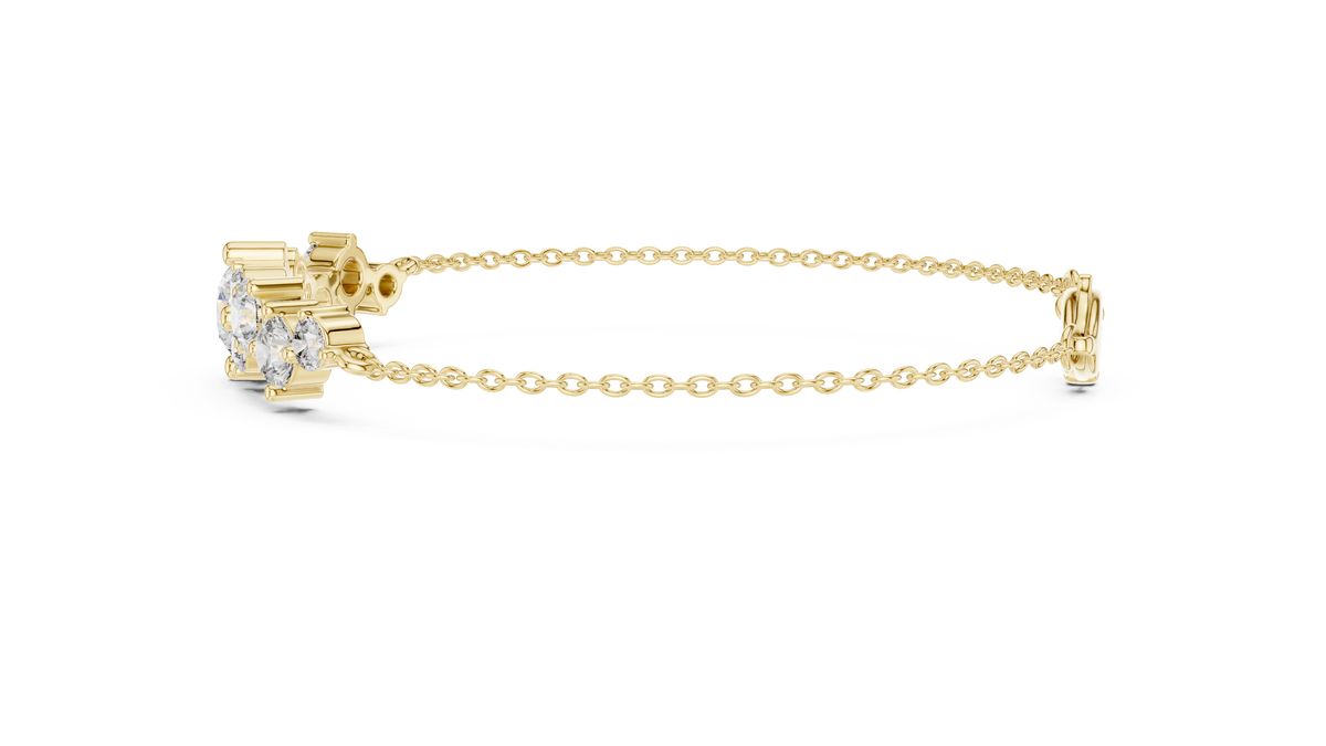 The Astral Graduated Round Lab Grown Diamond Cluster Station Chain Bracelet.