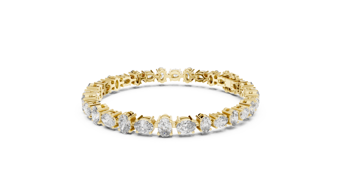 Alternating North-South & East-West Oval Lab-Grown Diamond Tennis Bracelet