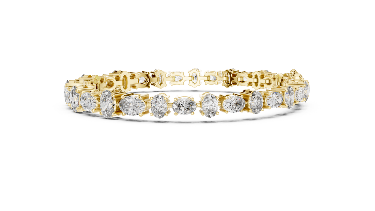 Alternating North-South & East-West Oval Lab-Grown Diamond Tennis Bracelet