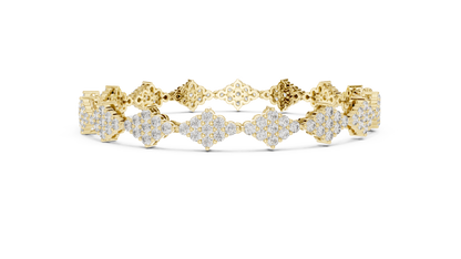 Diamond Cluster Motif Lab Grown Diamond Tennis Bracelet