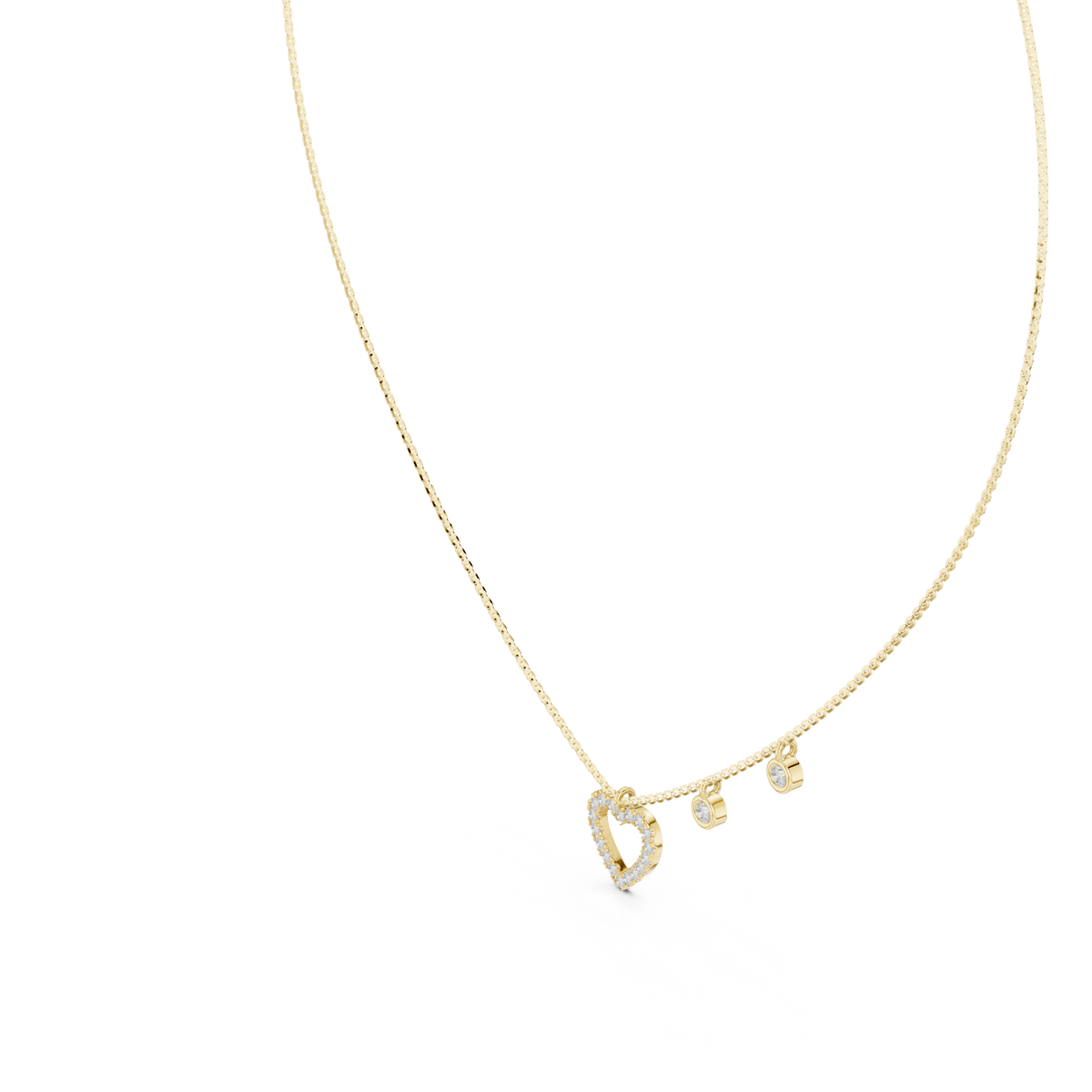 The Sweetheart Pave Heart & Bezel Station Lab Grown Diamond Pendant.