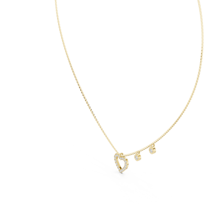 The Sweetheart Pave Heart & Bezel Station Lab Grown Diamond Pendant.