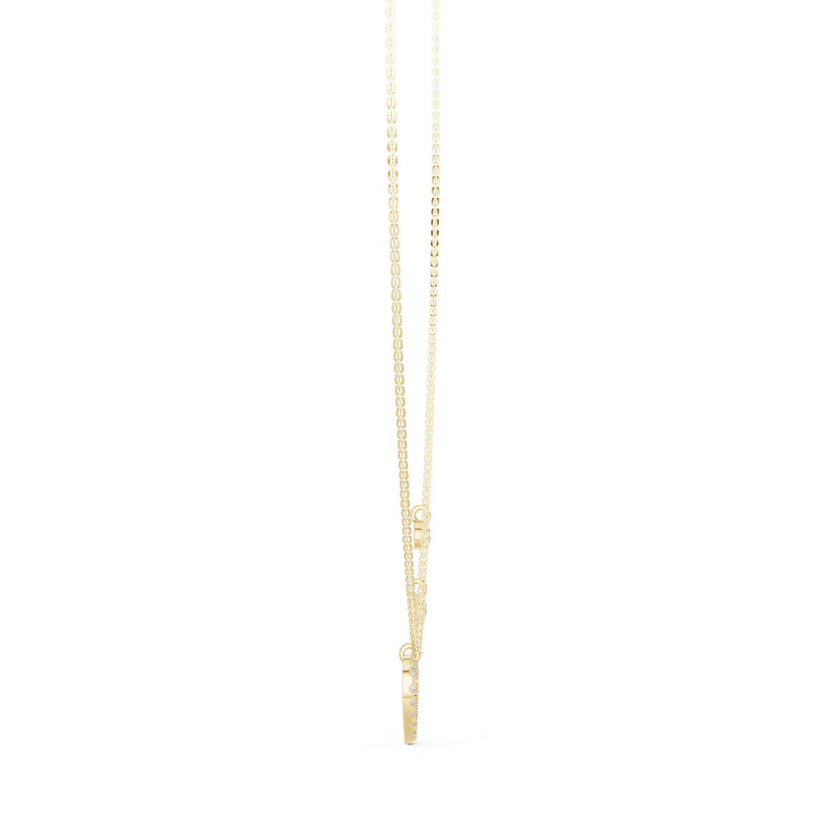 The Sweetheart Pave Heart & Bezel Station Lab Grown Diamond Pendant.