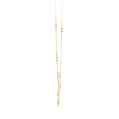 The Sweetheart Pave Heart & Bezel Station Lab Grown Diamond Pendant.