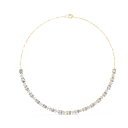 Graduated Oval & Round Lab Grown Diamond Frontal Station Necklace
