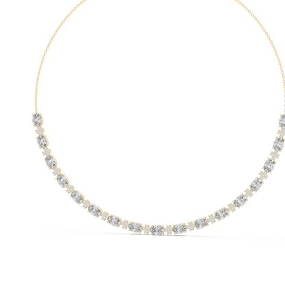 Graduated Oval & Round Lab Grown Diamond Frontal Station Necklace