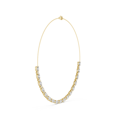 Graduated Oval & Round Lab Grown Diamond Frontal Station Necklace