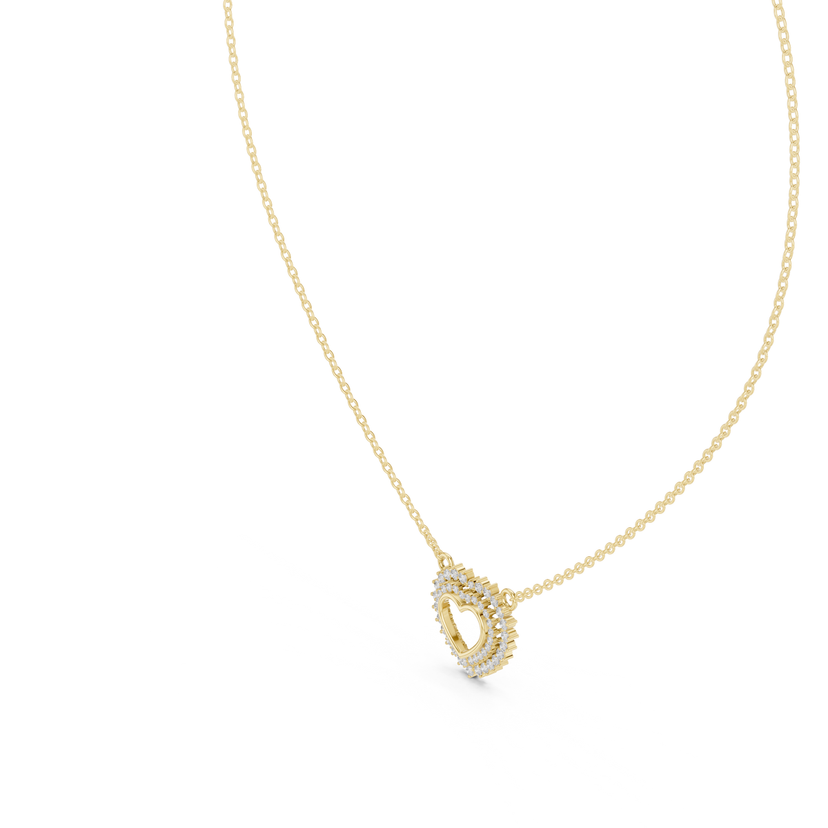 The Royal Double Halo Open Heart Lab Grown Diamond Pendant.