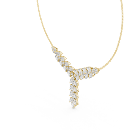 The Imperial Pear Cut Botanical Vine Y-Drop Lab Grown Diamond Pendant