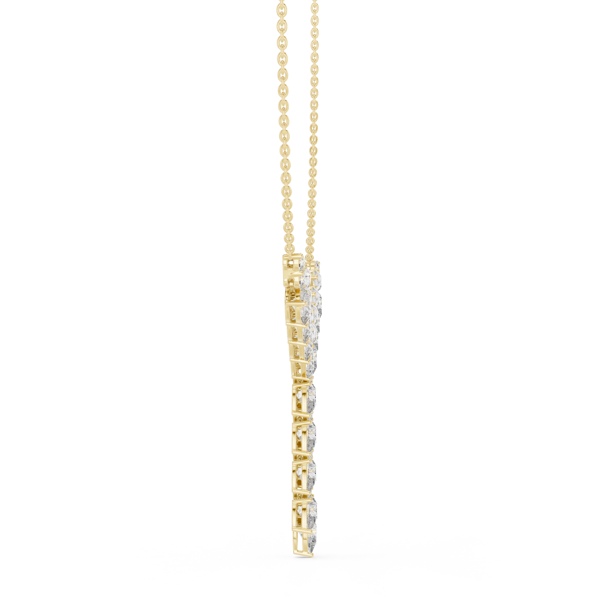 The Imperial Pear Cut Botanical Vine Y-Drop Lab Grown Diamond Pendant