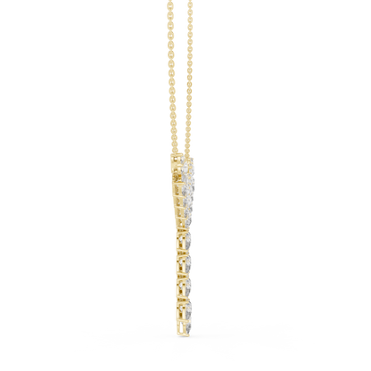 The Imperial Pear Cut Botanical Vine Y-Drop Lab Grown Diamond Pendant