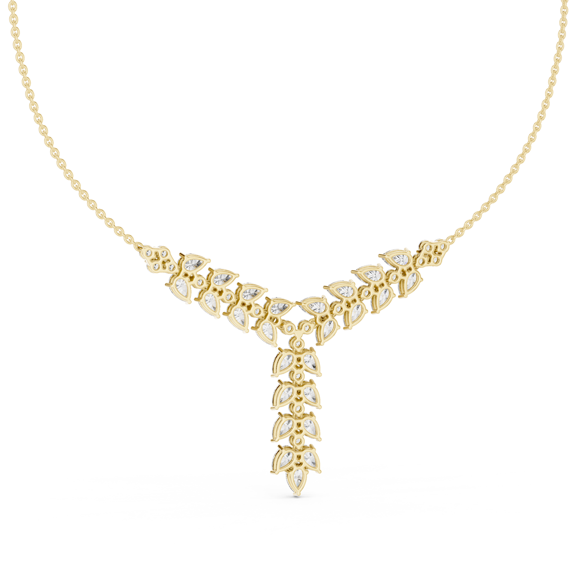 The Imperial Pear Cut Botanical Vine Y-Drop Lab Grown Diamond Pendant