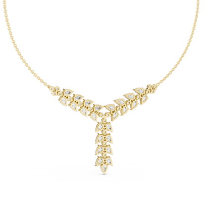The Imperial Pear Cut Botanical Vine Y-Drop Lab Grown Diamond Pendant