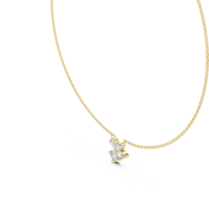 The Sweetheart Marquise Leaf & Round Floral Cluster Lab Grown Diamond Pendant.