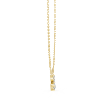 The Sweetheart Marquise Leaf & Round Floral Cluster Lab Grown Diamond Pendant.