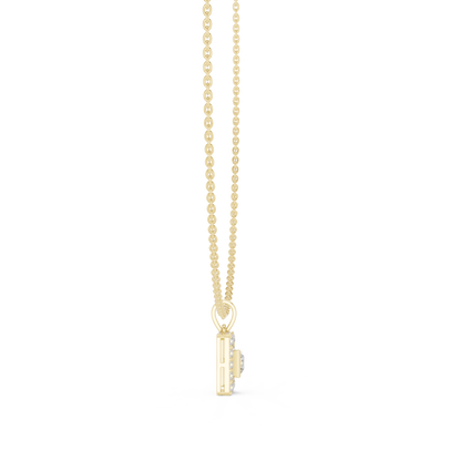 The Royal Geometric Square Halo Lab Grown Diamond Pendant.