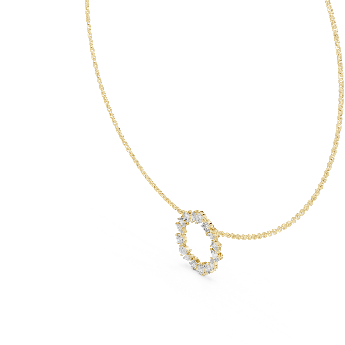 The Royal Multi Shape Fancy Cut Circle Lab Grown Diamond Pendant