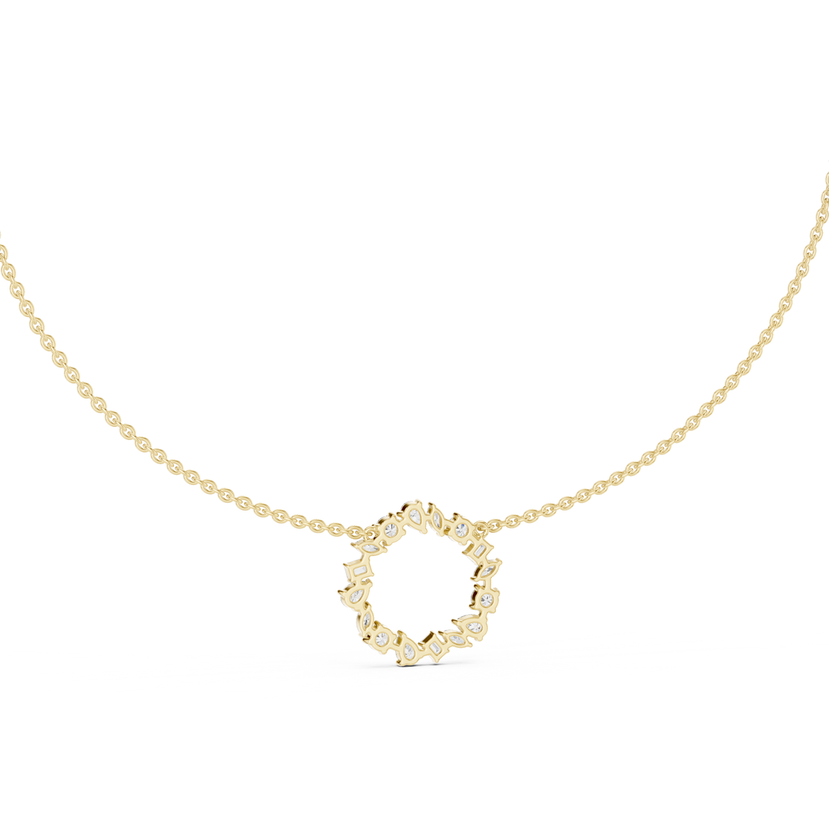 The Royal Multi Shape Fancy Cut Circle Lab Grown Diamond Pendant