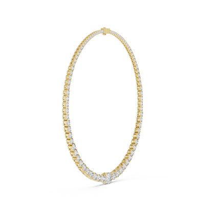 Graduated Oval Center & Round Lab Grown Diamond Riviera Necklace