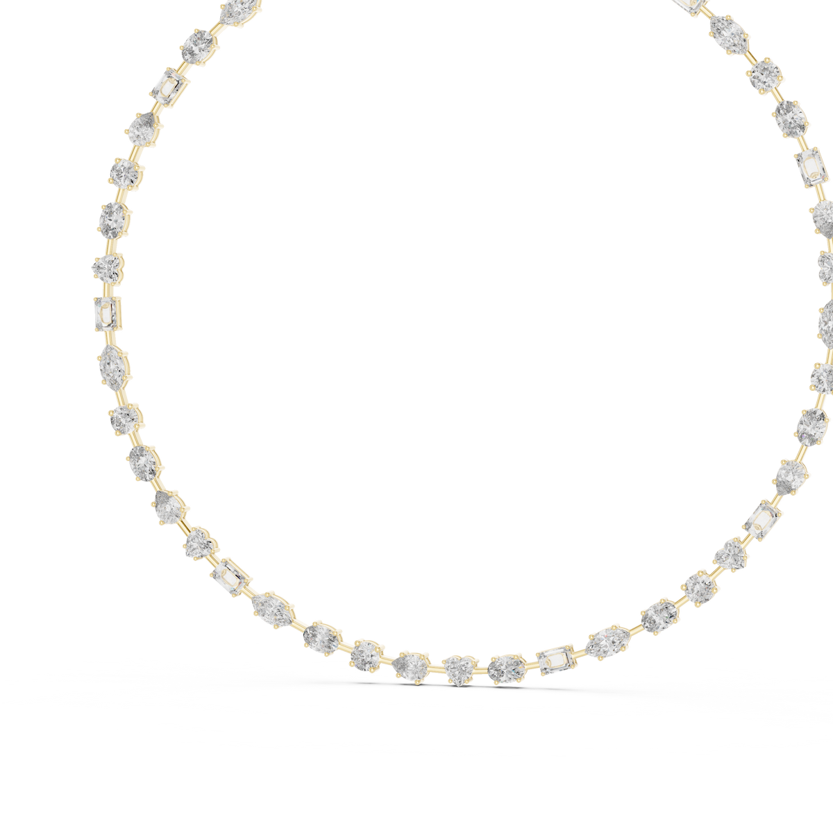 Multi-Shape Fancy Cut Lab Grown Diamond Station Tennis Necklace