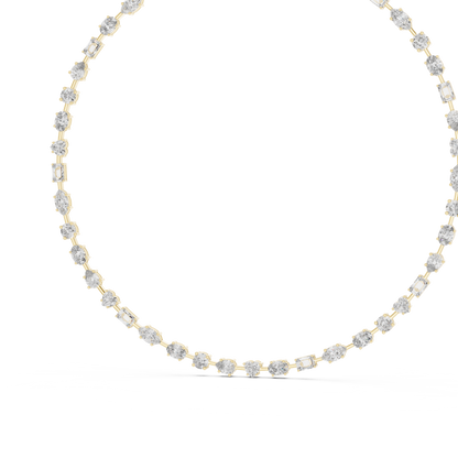 Multi-Shape Fancy Cut Lab Grown Diamond Station Tennis Necklace