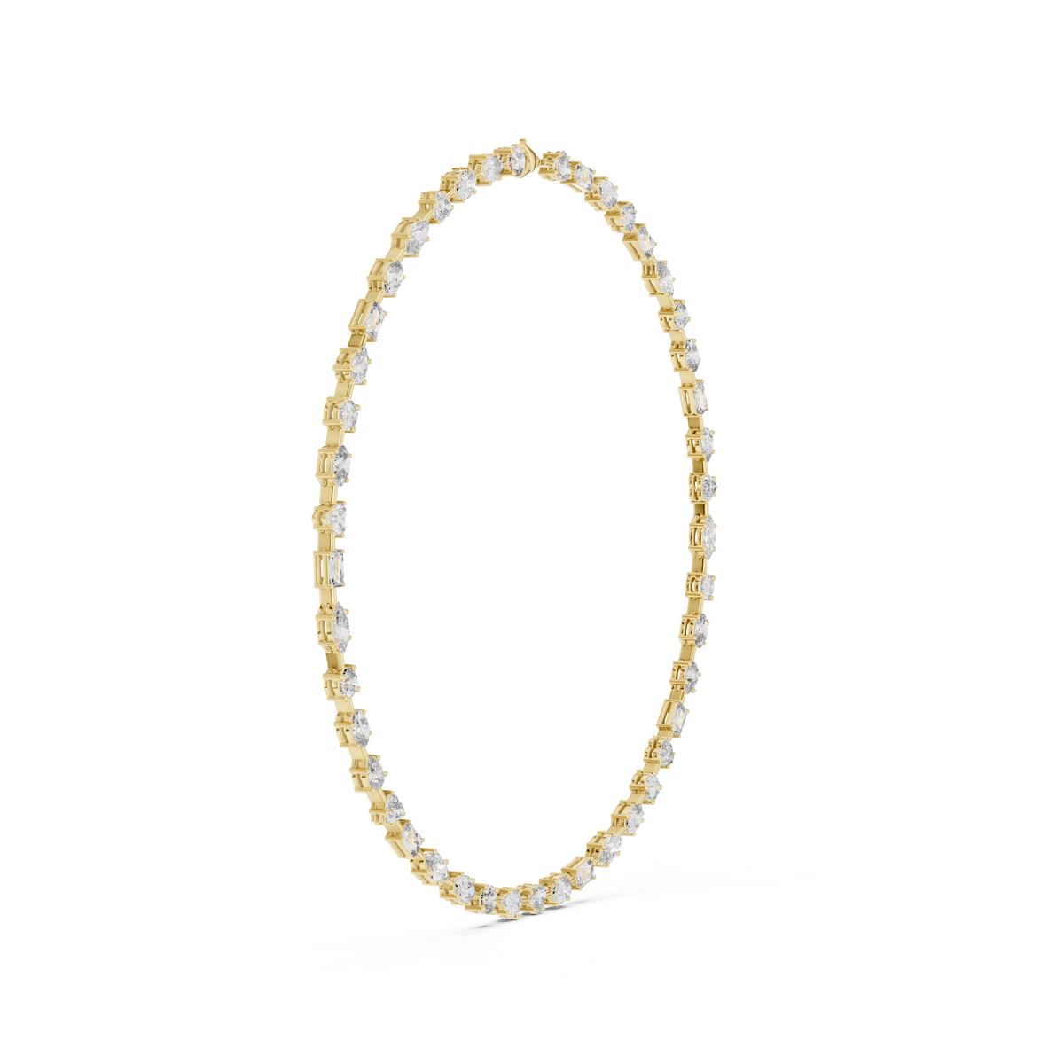 Multi-Shape Fancy Cut Lab Grown Diamond Station Tennis Necklace