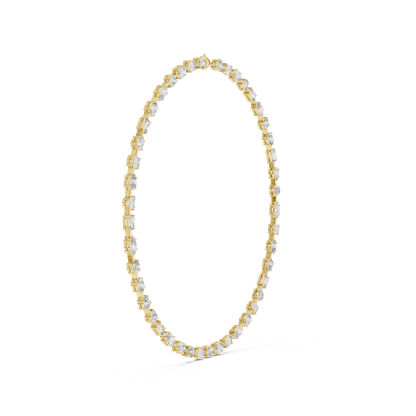 Multi-Shape Fancy Cut Lab Grown Diamond Station Tennis Necklace