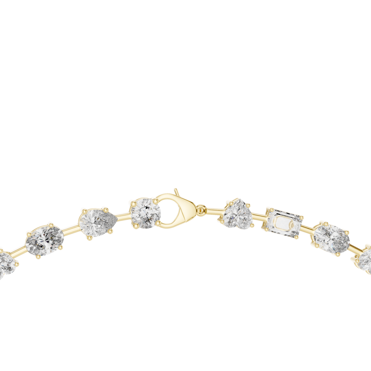 Multi-Shape Fancy Cut Lab Grown Diamond Station Tennis Necklace