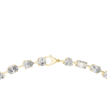 Multi-Shape Fancy Cut Lab Grown Diamond Station Tennis Necklace