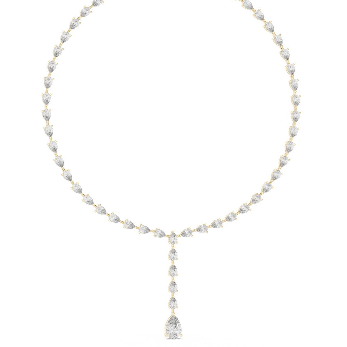 Pear Cut Lab Grown Diamond Y-Drop Lariat Necklace