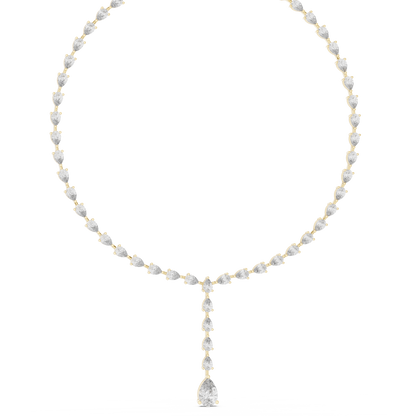Pear Cut Lab Grown Diamond Y-Drop Lariat Necklace