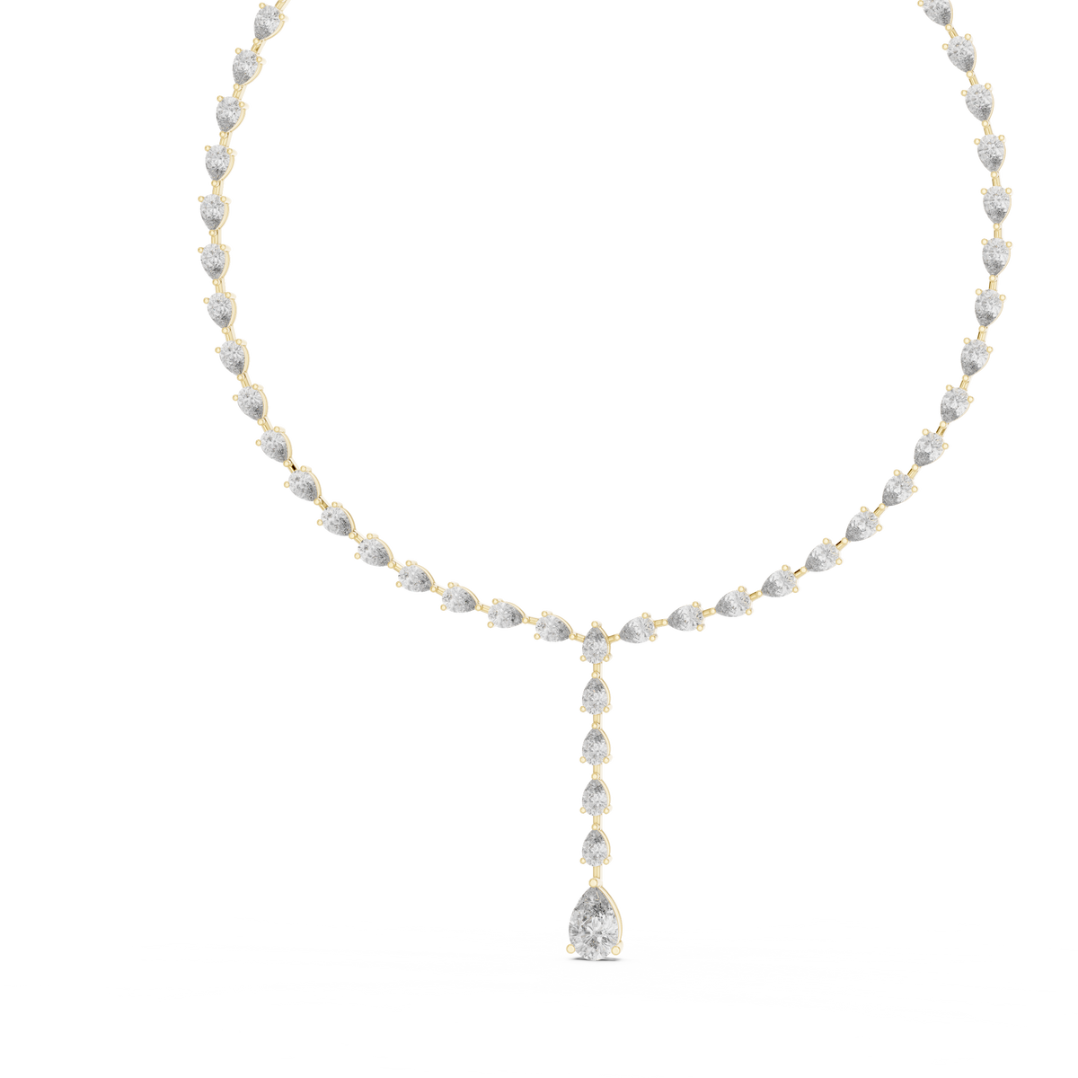 Pear Cut Lab Grown Diamond Y-Drop Lariat Necklace