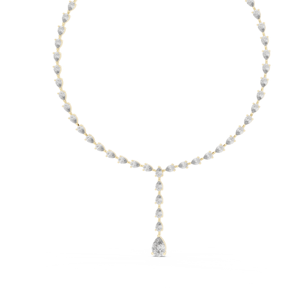 Pear Cut Lab Grown Diamond Y-Drop Lariat Necklace
