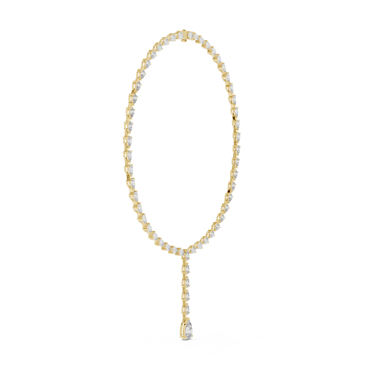 Pear Cut Lab Grown Diamond Y-Drop Lariat Necklace