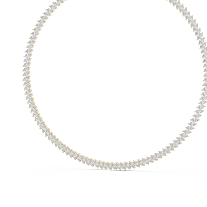 Graduated Angled Marquise Cut Lab Grown Diamond Tennis Necklace