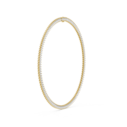 Graduated Angled Marquise Cut Lab Grown Diamond Tennis Necklace