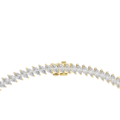 Graduated Angled Marquise Cut Lab Grown Diamond Tennis Necklace