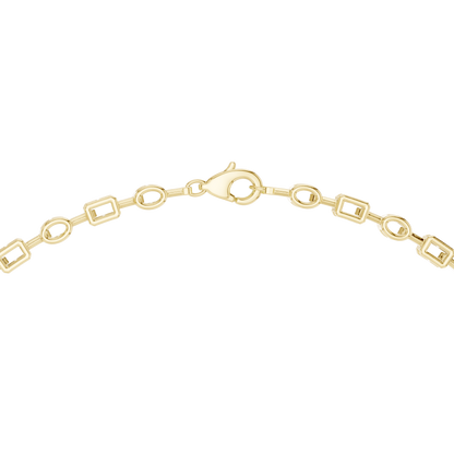 Multi-Shape Halo Center Lab Grown Diamond Y-Necklace