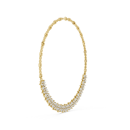 Princess, Pear & Marquise Cut Lab Grown Diamond Cluster Statement Necklace
