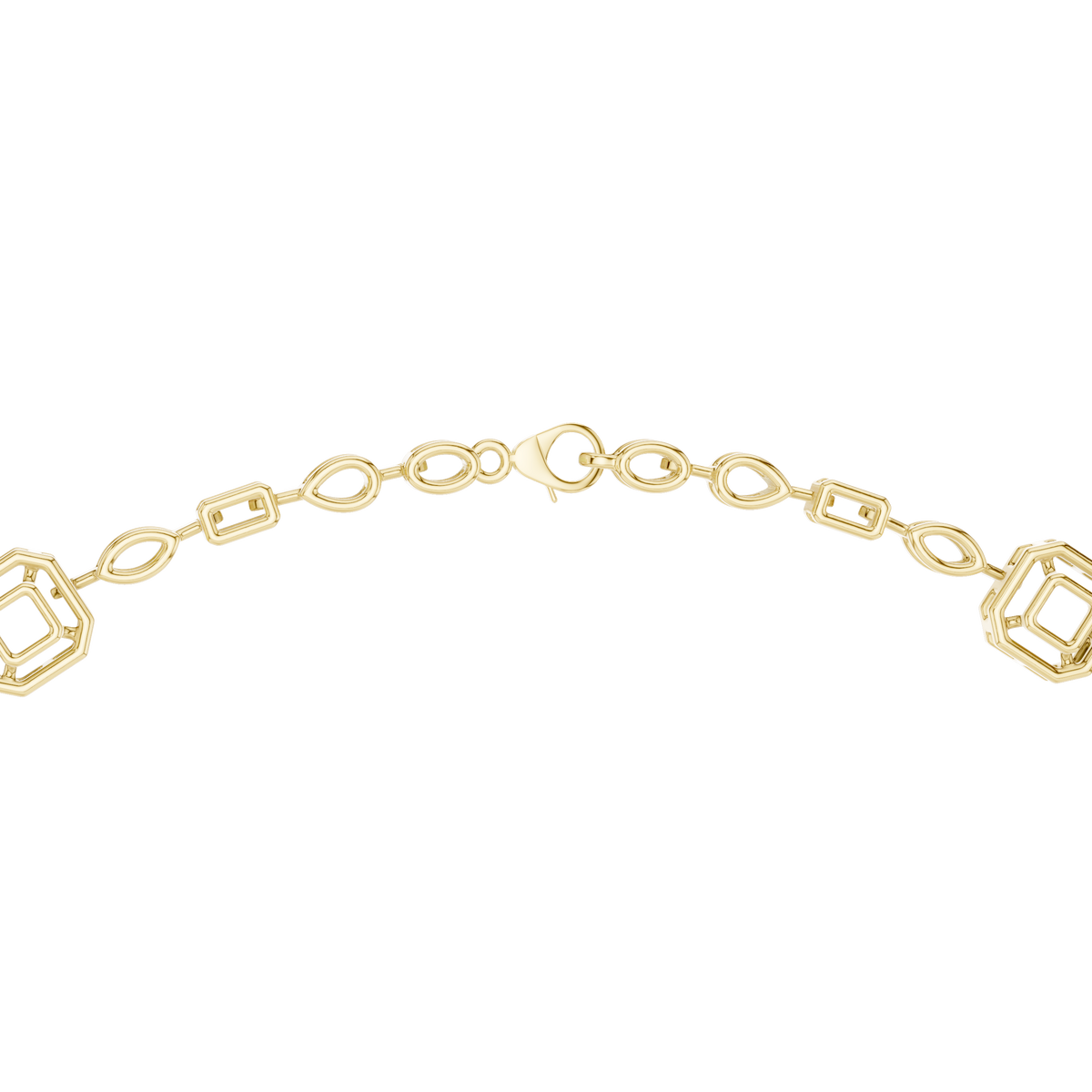 Fancy Multi-Cut Halo Station Lab Grown Diamond Y-Necklace