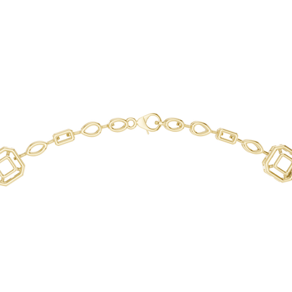 Fancy Multi-Cut Halo Station Lab Grown Diamond Y-Necklace