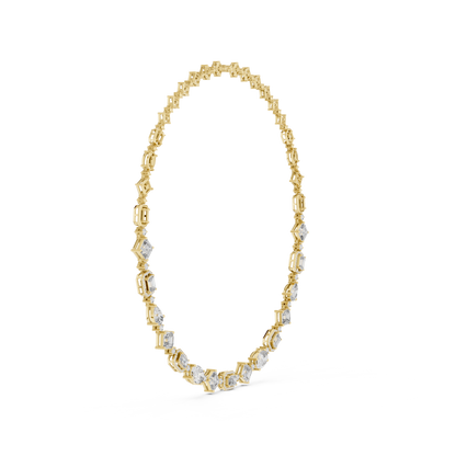 Multi-Shape Halo Station Lab Grown Diamond Collar Necklace