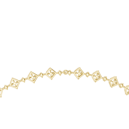Multi-Shape Halo Station Lab Grown Diamond Collar Necklace